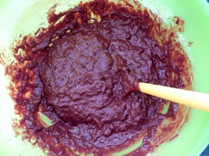 Recept chocolade rode bieten cake beslag (Medium)